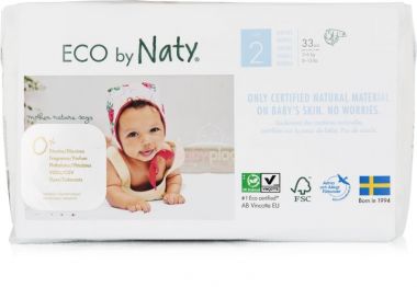 4x pleny Naty Nature Babycare Mini 2 (3-6 kg) 33 ks