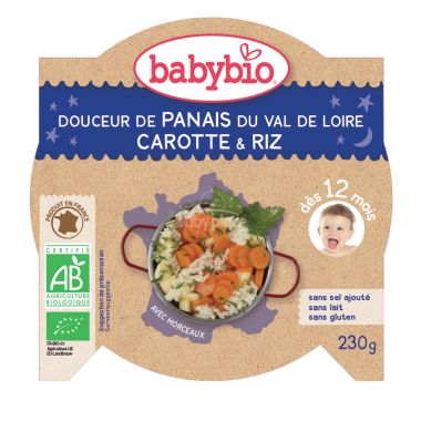 Babybio Good Night menu jemná směs pastiňáku s mrkví a rýží 230g