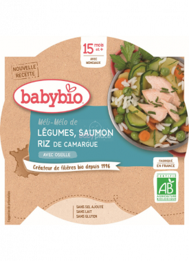 Babybio menu zelenina s lososem a rýží 260g