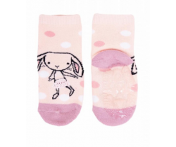 Bavlněné ponožky YO Orange Rabbit s protiskluzem