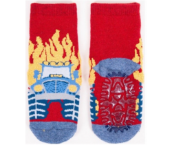 Bavlněné ponožky YO Red Truck s protiskluzem