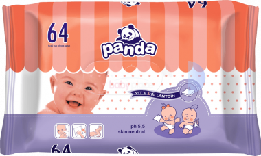 Vlhčené ubrousky Bella Baby Panda 64 ks