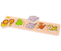 Dřevěné vkládací puzzle Bigjigs Baby Safari