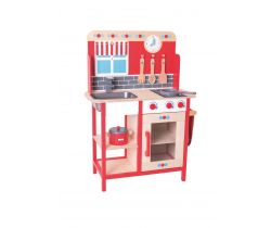 Dřevěná dětská kuchyňka Bigjigs Toys Červená