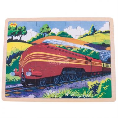 Dřevěné puzzle Bigjigs Toys Historický vlak Vévodkyně z Hamiltnu 35 dílků