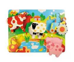 Dřevěné vkládací puzzle Bigjigs Toys Farma
