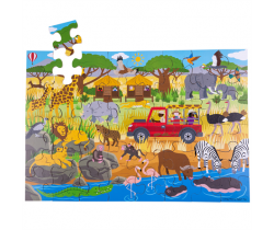 Podlahové puzzle 48 dílků Bigjigs Toys Africké dobrodružné