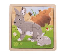 Puzzle Bigjigs Toys Králík s králíčkem 16 dílků