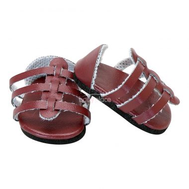 Červené sandálky  pro panenku Petitcollin 28 cm