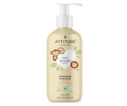 Dětské tělové mýdlo a šampon (2 v 1) Attitude Baby leaves s vůní hruškové šťávy 473 ml