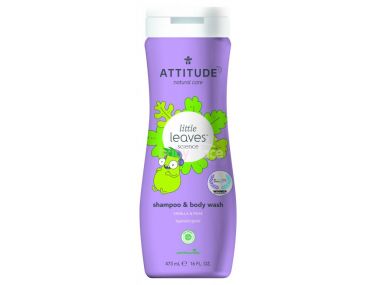 Dětské tělové mýdlo a šampon (2 v 1) Attitude Little leaves s vůní vanilky a hrušky 473 ml