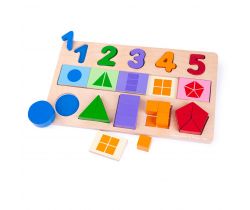 Didaktická deska Bigjigs Toys Čísla, barvy, tvary