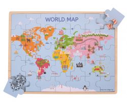 Dřevěná puzzle Bigjigs Toys Mapa světa