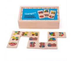Dřevěné domino Bigjigs Toys Dopravní prostředky