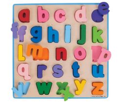 Dřevěné puzzle Bigjigs Baby Abeceda malá písmena