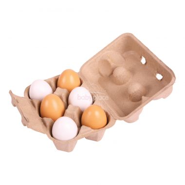 Dřevěné vajíčka v krabičce Bigjigs Toys 6ks