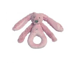 Plyšové chrastítko Happy Horse králíček Richie 18 cm Old pink