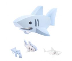 Magnetická skládací hračka s 3D modelem oceánu HALFTOYS Žralok bílý