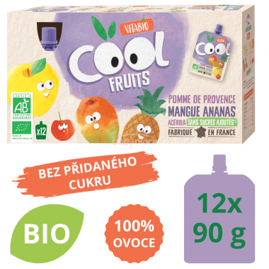 Ovocné BIO kapsičky Vitabio 12x90g Cool Fruits jablko, mango, ananas a acerola