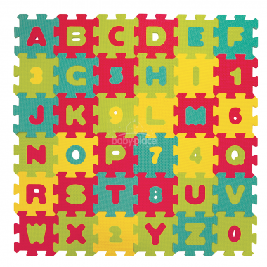 Pěnové puzzle 90x90 cm Ludi Písmena a Čísla
