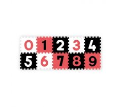 Pěnové puzzle BabyOno Pastelové Čísla 10 ks Black/Red/White