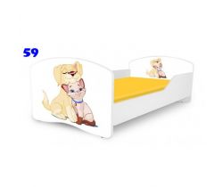 Dětská postel Pinokio Deluxe Rainbow Pejsek a kočička 59