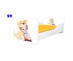 Dětská postel Pinokio Deluxe Square Pejsek a kočička 59
