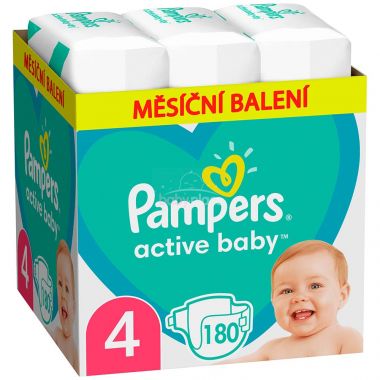 Pleny Pampers Active Baby vel. 4 (9-14 kg) 180 ks - měsíční balení