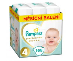 Pleny Pampers Premium Care vel.4 (9-14 kg) 168 ks - měsíční balení