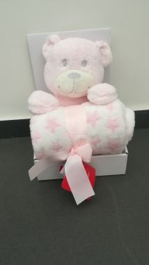 Plyšová hračka + 100x75 cm deka Bobas Pink Bear