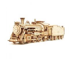 Dřevěné 3D puzzle RoboTime Parní lokomotiva