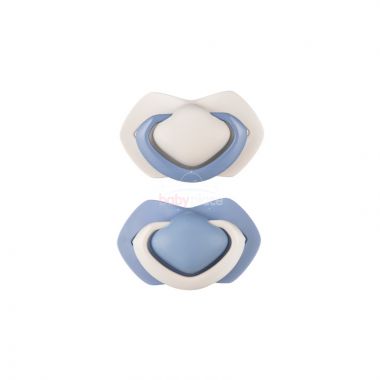 Set symetrických silikonových dudlíků 2 ks Canpol Pure Color Blue