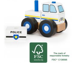 Dřevěné skládací auto Small Foot Policie