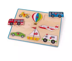 Vkládací puzzle Bigjigs Toys Dopravní prostředky 8 dílků