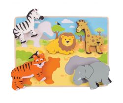 Vkládací puzzle Bigjigs Toys Safari 5 dílků