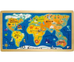 Vkládací puzzle Small Foot  Jednoduchá velká mapa světa